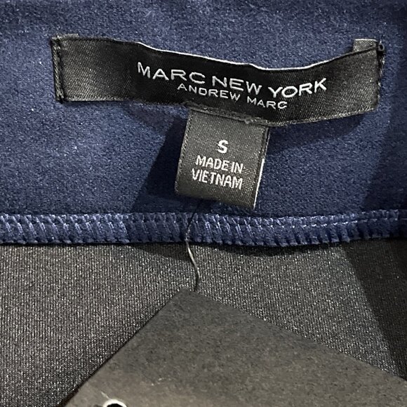 Andrew Marc New York Skirt Womens S Blue Faux Suede Mini A Line Academia Preppy‎ - Picture 5 of 6